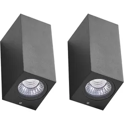 LED Außenwandleuchte 2er Set ANDREWS Schwarz