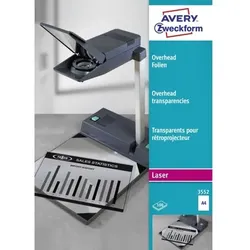 3552 Overhead-Folien, A4, beidseitig beschichtet, 100 Bogen - transparent