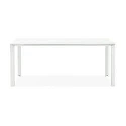 Besprechungstisch XLINE Metall Glas  Designer Esstisch mit Chrom Akzenten  Moderner Konferenztisch Weiß  Minimalistisch  Kadima Design