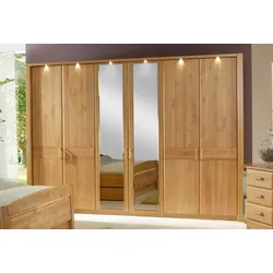 Kleiderschrank WIEMANN "Lausanne", beige (natur), B:300cm H:216cm T:58cm, Holz teilmassiv, Schränke, Kleiderschrank Drehtürenschrank, teilmassiv