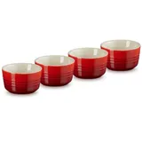Le Creuset Mini Förmchen aus Steinzeug, je 100 ml, Kirschrot,