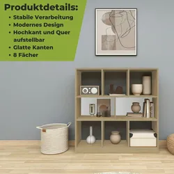 Standregal Split Sonoma Natur Bücherregal Holz Raumteiler 98x30x106