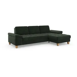 sit&more Ecksofa SIT & MORE "Westham L-Form", grün (jungle), B:275cm H:88cm T:172cm, 90% Polyester 10% Polyamid, Sofas, Ecksofa, mit Recamiere, mit oder ohne Bettfunktion, Bettkasten, Füße Eiche