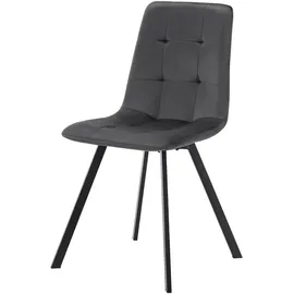 [en.casa] Essgruppe Fitjar 5-teilig Betonoptik/Dunkelgrau