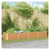 vidaXL Garten-Hochbeet verzinkter Stahl rechteckig 320 x 80 x 45 cm hellbraun