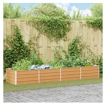 vidaXL Garten-Hochbeet verzinkter Stahl rechteckig 320 x 80 x 45 cm hellbraun