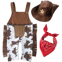 Lito Angels Cowboy Kostüm Kleidung Verkleidung mit Bandana und Hut für Kleinkind Jungen Größe 2-3 Jahre 98, Braun (Tag-Nummer 110)