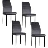 Hti-Living Esszimmerstuhl Madison Samt Grau 4er-Set