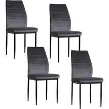 Hti-Living Esszimmerstuhl Madison Samt Grau 4er-Set