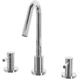 Beliani Beliani, Küchenarmatur, Wasserhahn 3-Loch Waschtischarmatur Messing Silber