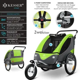 Kesser Kinderanhänger Hellgrün 2in1 Jogger 2018