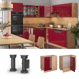 Vicco Eckunterschrank R-Line 86 x 60 x 81,6 cm Rot