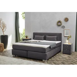 Jockenhöfer Boxspringbett »Romana, inkl. 7-Zonen-TTFK-Matratze« KS-Topper, verschiedene Härtegrade und Bettbreiten wählbar, grau