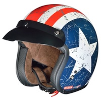 rueger-helmets Motorradhelm RC-583 Jethelm Motorradhelm Chopper Jet Motorrad Roller Bobber Helm ruegerRC-583 Rebell XS bunt XS (53-54)