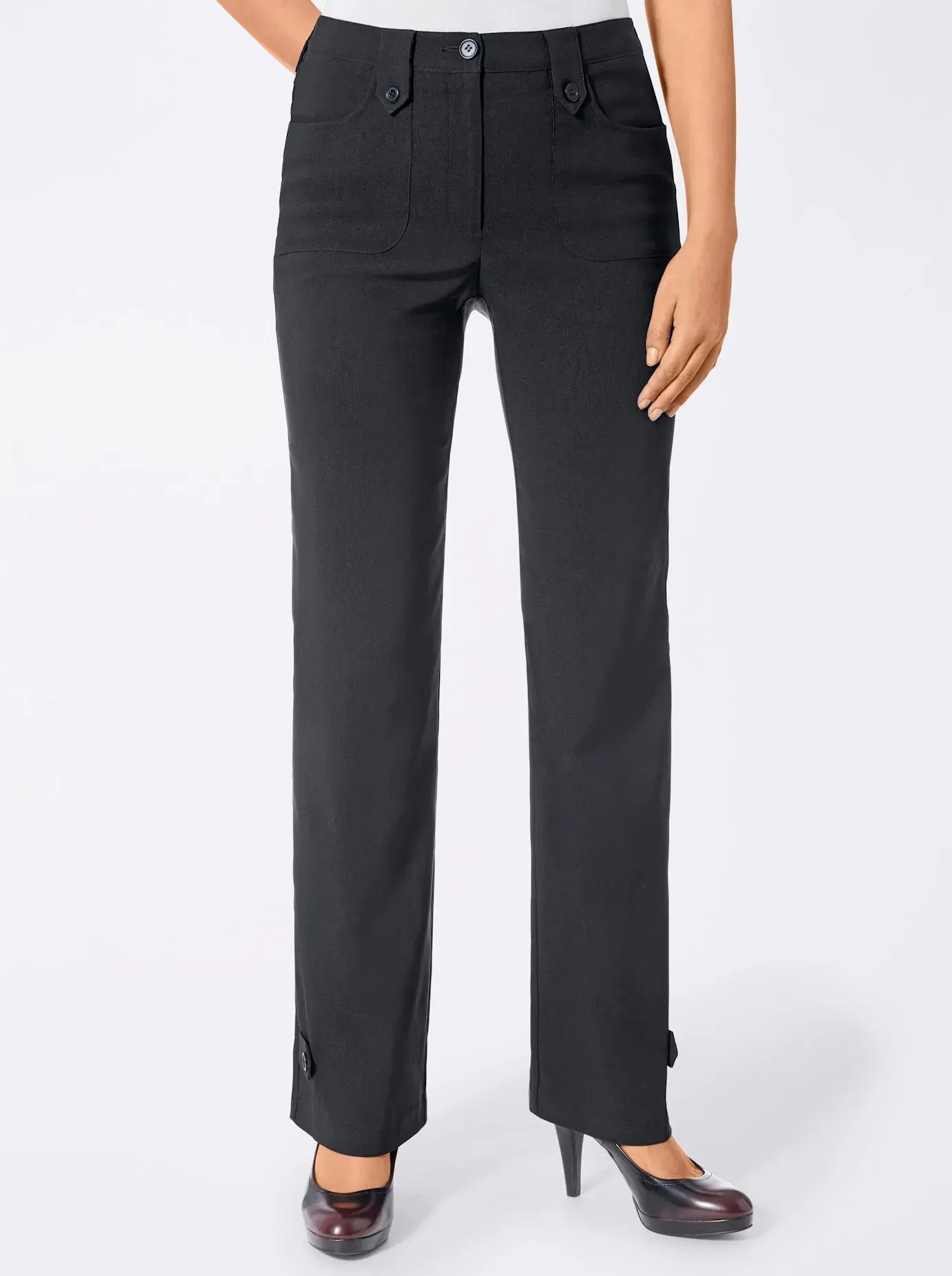 Webhose LADY, Damen, Gr. 23, Kurzgrößen, schwarz, 83% Polyester, 13% Viskose, 4% Elasthan, unifarben, lang, Hosen
