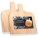 KYONANO Pizzaschaufel, 2 Pizzaschieber Holz, Pizza Peel aus Birkenholz für Pizzastein, 30X42cm Brotschieber Brotschaufel, Pizzaheber für hausgemachte Pizza und Brot(2er Set)