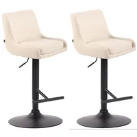 CLP 2er Set Barhocker Club Kunstleder creme