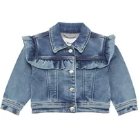 S.Oliver Jeansjacke mit Rüschen und Used-Effekt blau 86