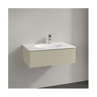 Villeroy & Boch Villeroy und Boch Antao Waschtisch-Unterschrank K01100HJ 78,8x25,6x49,6cm, mit Frontstruktur, silk grey matt lacquer