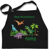 Kinderschürze Schürze Kinder Jungen Mädchen - Tiere - Dino Dinos Dinosaurier - 7-14 Jahre - Schwarz - kochschürze kinderkochschürzen tier name kinderschürzen kinderkochschürze tieren kita - 7-13 Jahre