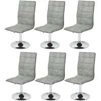 Mendler 6er-Set Esszimmerstuhl HWC-C41, Stuhl Küchenstuhl, höhenverstellbar drehbar, Stoff/Textil