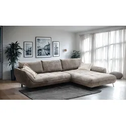 Ecksofa EXXPO - SOFA FASHION "Biarritz modern und elegantes Mega Sofa mit tollem Sitzkomfort, L-Form", latte, beige, B:324cm H:92cm T:203cm, Sofas, XXL– Longchair Ecke in hochwertiger Verarbeitung, Stellmaße 324x203cm