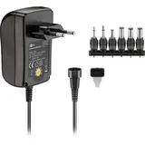 goobay 3 V - 12 V Universal-Netzteil inklusive 6 DC-Adapter - max. 18 W und 1,5 A