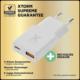 Xtorm Go2 SlimLine Wand-Ladegerät 33W 1x USB-C/ 1x USB-A weiß