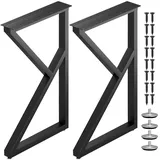 STOLMET Möbelfüße Tischkufen 2 Stück Tischbeine Tischgestell Schreibtisch 71 cm Stahl Schwarz LOFT K