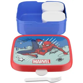 Mepal Campus Brotdose mit Bento-Einsatz und Gabel 1,3 l Spiderman