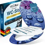 YELCONA Toilettendeckel Mit Absenkautomatik | WC Sitz Mit Absenkautomatik | Klodeckel Mit Absenkautomatik | Antibakteriell, UV-Beständig, Quick-Release Installationsschablone (Tropfen)