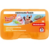 Schmidt Spiele Sorgenfresser 46305 Sorgenfresser Wachsmalkreide in Kunststoffbox, dreiflächig, wasserfest, 83 mm Länge, 10 Stück