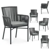 Idimex Gartenstuhl Afuera 56 x 85 x 59 cm schwarz/grau 6 St.