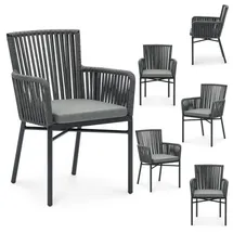 Idimex Gartenstuhl Afuera 56 x 85 x 59 cm schwarz/grau 6 St.