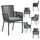 Idimex Gartenstuhl Afuera 56 x 85 x 59 cm schwarz/grau 6 St.