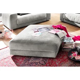 KAWOLA Hocker MADELINE Polsterhocker Cord grau