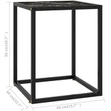 vidaXL Couchtisch Schwarz mit Schwarzem Glas in Marmor-Optik 40x40x50
