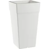 Teraplast Eckiger weiß, Blumentopf 38x38 Cm H 80 Mod. Stalk