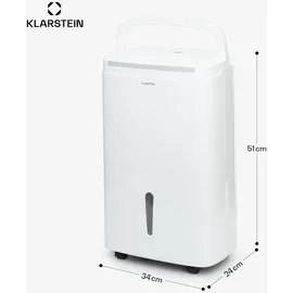 Klarstein DryFy Connect 30 Luftentfeuchter, WiFi Kompression 30l/d 25-30m2, Weiß
