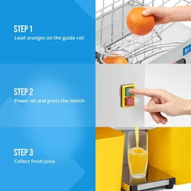 Royal Catering Orangenpresse halb automatisch 120 W 20 Orangen/min Zitruspresse Entsafter, Orange