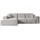 altdecor Ecksofa, Ottomane links, SERRA-L - 266x169x80 cm Hellbraun Velours
