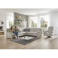 die planbar Ecksofa DIE PLANBAR "PP-HS10002", ecru, B:303cm H:92cm T:245cm, 100% Polyester, Sofas, Ecksofa, wahlweise mit Kopfteilverstellung, Bettfunktion und Stauraum