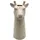 Dekohelden24 Vase Giraffe, Dekovase, Blumenvase, Keramikvase, Tischvase, Kopfvase, Giraffenvase, Vase Sandoptik, Kopf Sand-Finish aus Keramik, in Weiß L/B/H 14 x 12 x 26 cm.
