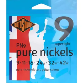 ROTOSOUND Pure Nickel Saiten für E-Gitarren, Stärke Super Light 9 11 16 24 32 42