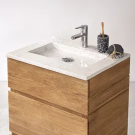 Tikamoon Badezimmermöbel aus massiver Eiche und Terrazzo Moon 60 cm
