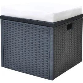 vidaXL Garten-Essgruppe mit Auflagen Polyrattan 6-tlg. schwarz