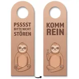 speecheese Psssst bitte nicht stören oder Komm rein Türhänger mit niedlichem Faultier lustiger Türhänger aus Filz um beim Chillen oder meditieren nicht mehr gestört zu werden