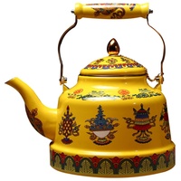 Emaille Teekanne Vintage Wasserkocher Kaffeekanne: 1. 7L Retro Keramik Kanne Induktion Teekocher Wasserkessel Tea Pot Edelstahl Wasserkanne Teekessel Tibetische Geschenke für Gas E Herd Gasherd