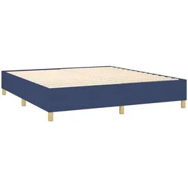 vidaXL Boxspringbett mit Matratze Blau 180x200 cm Stoff