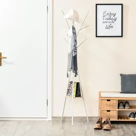 Homcom Garderobenständer 45 x 45 x 180 cm Weiß